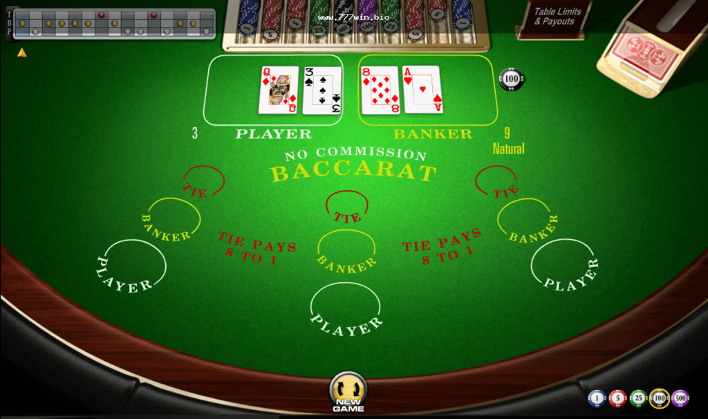 Ilustração de mesa de baccarat online na 777win Brasil